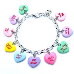 Valentine Heart Charm Bracelet Sweet Messages